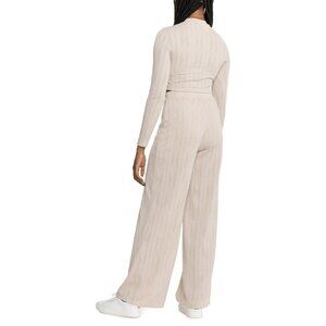 Hunter & Brown 2 Piece Beige weater Cropped Pantsuit Size XLarge Womens NEW‎